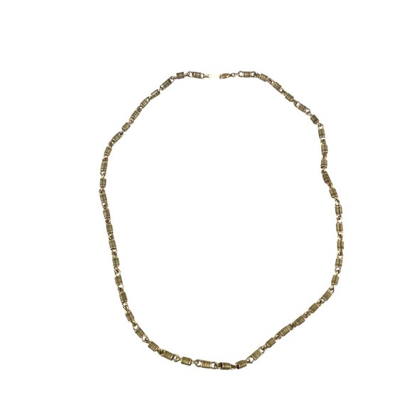 Vintage I.P.S. 12/20 Gold Filled Necklace With Barrel Links 15" - Picture 3 of 6